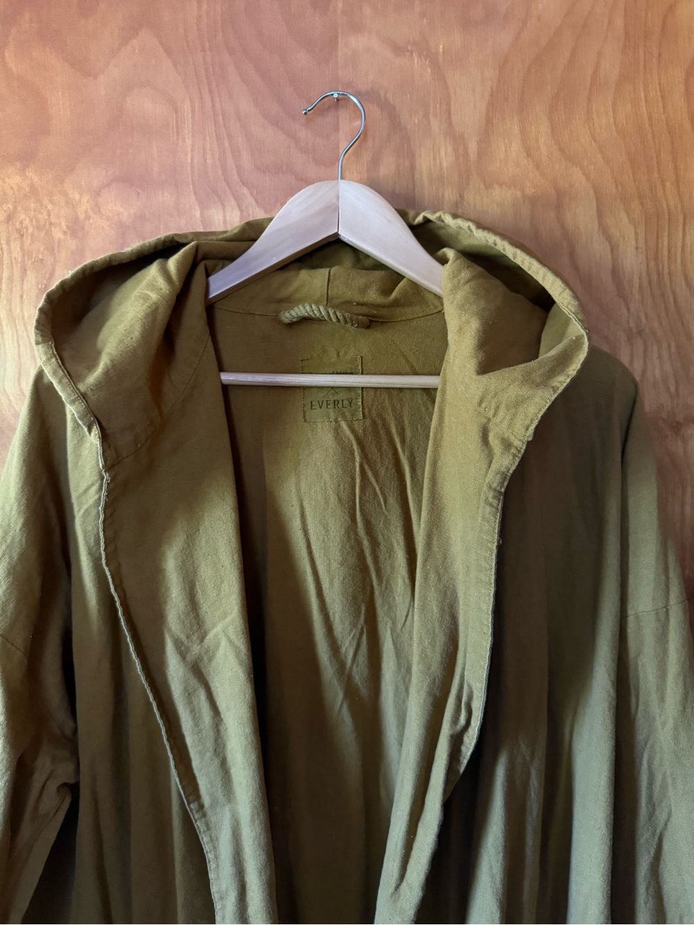 Everly Hooded Trench Coat in Olive Green